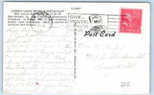 NEW ORLEANS, LA Louisiana ~ Roadside LONDON LODGE & RESTAURANT 1954  Postcard