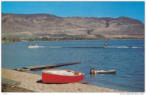 Relaxing in the Okanagan Sun on the Lake, Canoe, Osoyoos, British Columbia, C...