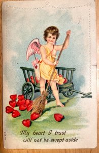 Vintage Victorian Postcard 1910 My Heart, I Trust will not be swept aside