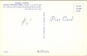 Ulysess S Grants Historic Pre War Home Galena Illinois Chrome Postcard 