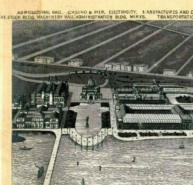 1893 Columbia Expo Jersey Coffee Bird's Eye View Fab! P197 