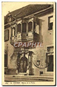 Old Postcard Colmar Balcony Police