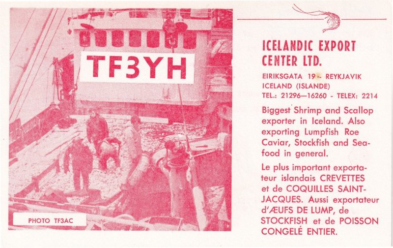 Reykjavik Iceland Export Centre QSL Radio 1970s Rare Card