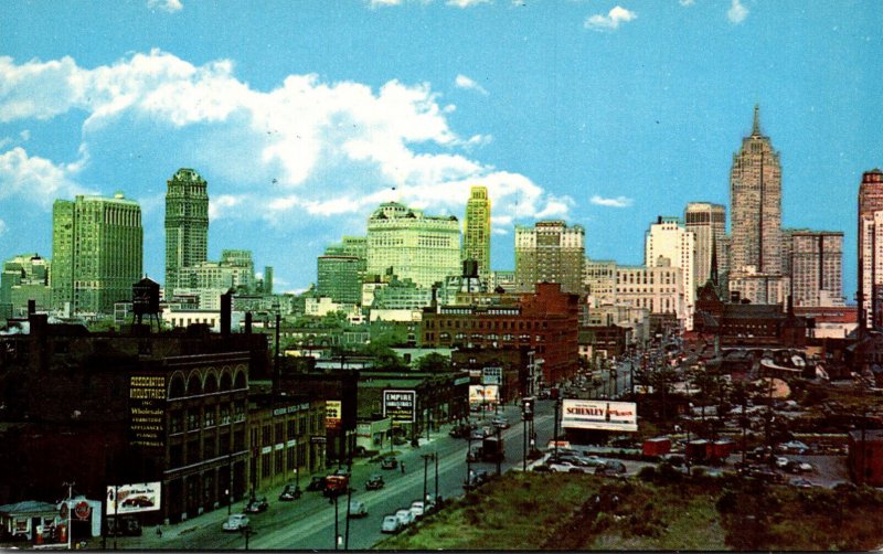 Michigan Detroit Skyline From West Fort Street