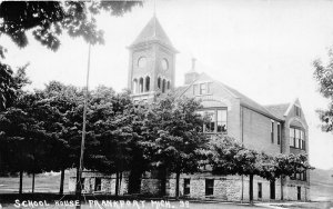 H44/ Frankfort Michigan RPPC Postcard c1910 School House Building  88