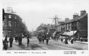 Old Burnley Lancashire Town Centre Bus Trams Photo Postcard