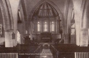 Seaford Sussex Church Interior Organ Antique Real Photo Postcard