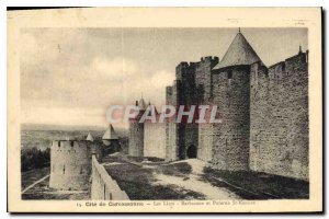 Postcard Old Cite Carcassonne The Barbican and the Strings Postern St Nazaire