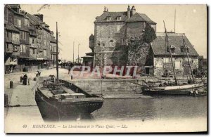 Old Postcard Honfleur Lieutenancy and Old Boat Quay