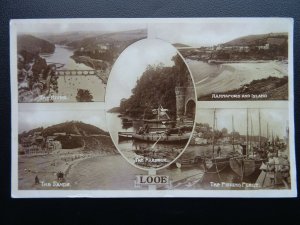 Cornwall LOOE 5 Image Multiview c1927 Old RP Postcard