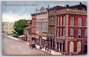 Springfield Illinois~c1858 Square~Lincoln's Drug Store~Wheats Jeweler Adv~1912