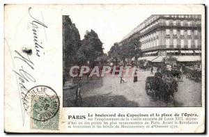 Paris Old Postcard The Boulevard des Capucines and the place of the & # 39opera