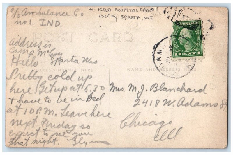 c1910's Field Hospital Camp McCoy Sparta Wisconsin WI RPPC Photo