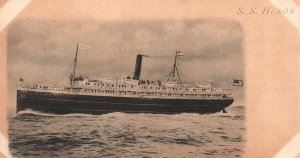 S.S. Huron Steam Gunboat Steamer Steamship Vintage Postcard c1900
