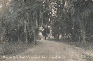 Savannah GA Georgia~Grand Prize Auto Race-Serpentine Curve~1911  Postcard