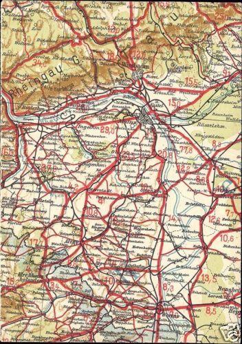 germany, MAINZ, Rhineland-Palatinate, MAP Postcard 40s