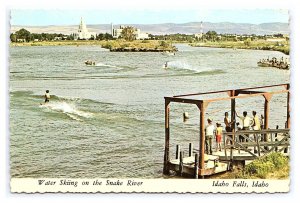 Water Skiing On Snake River Idaho Falls Idaho Continental View Postcard