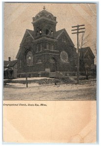 c1905 Congregational Church Scene Street Sleepy Eye Minnesota MN Postcard