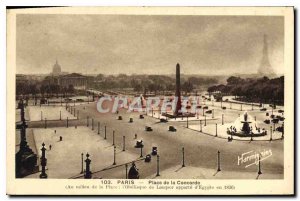 Postcard Old Paris Concorde Square In the middle of Place brings the Obelisk ...