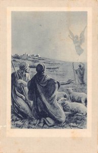 L284 Denmark 1936 Christmas shepherds Angel Gabriel postcard
