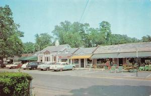 ROWAYTON~Norwalk, CT Connecticut STRIP MALL Post Office~Shops 50's CARS Postcard