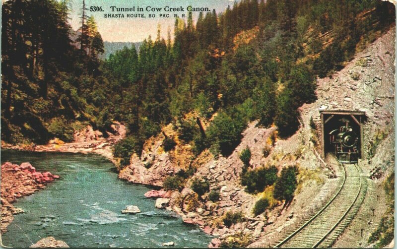 Shasta Route Ca Railroad Tunnel En Vache Creek Canon 1910s Unp PNC Carte Postale