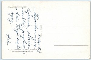 c1910s Krakow, Poland Museum Snow Sled Painting PC Jozef Chelmonski Odjazd A280