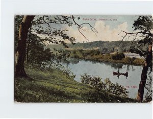 Postcard River Scene, Janesville, Wisconsin