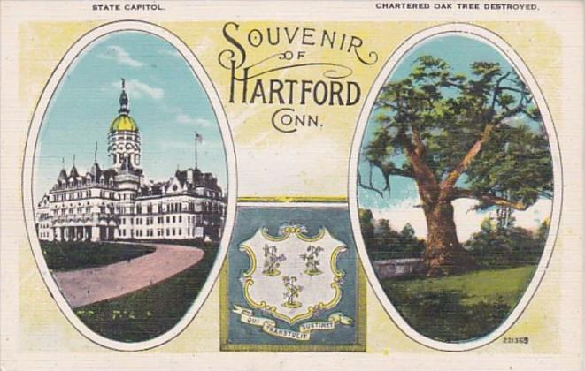 Connecticut Hartford State Capitol & Chartered Oak Tree Destroyed