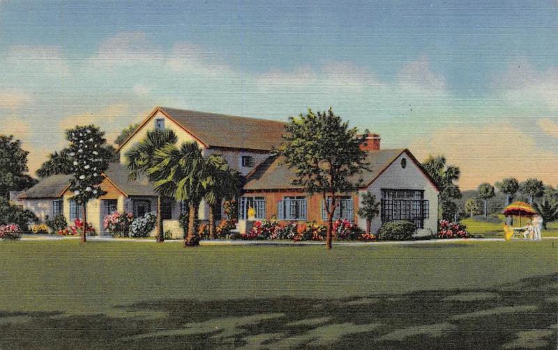 BRUNSWICK, GA Georgia SEA ISLAND GOLF CLUB HOUSE c1940's Curteich Linen Postcard