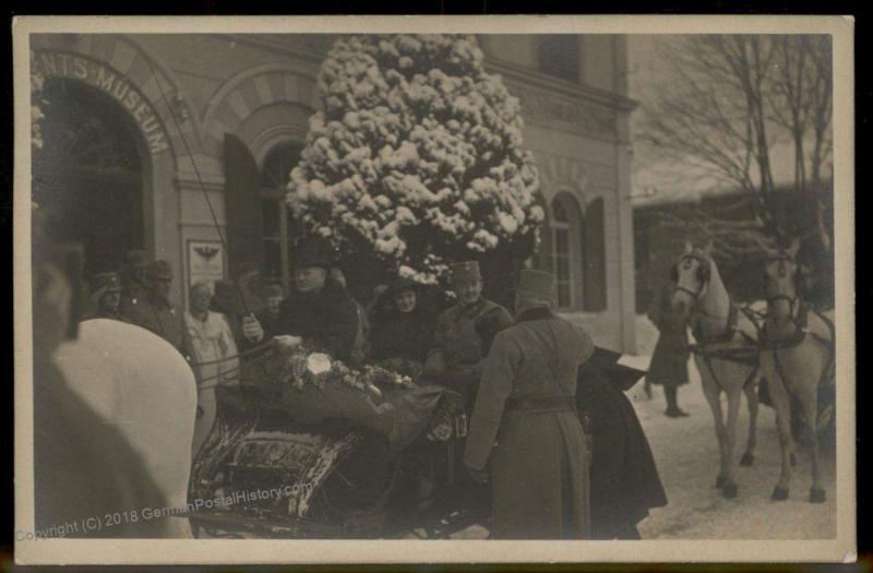 Austria WWI 1917 Kaiser Karl I Wife Zita in Innsbruck RPPC 91427