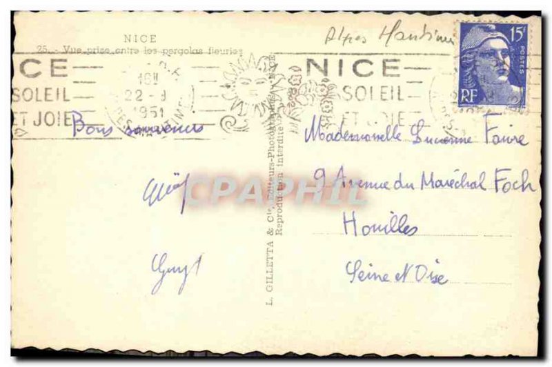 Postcard Old Nice View taken from pergolas