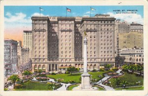 St Francis Hotel San Francisco California White Border Postcard 1935