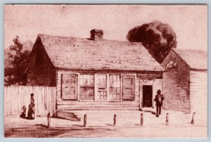 The First Post Office, Frederick Street, York Ontario Canada, Sepia Art Postcard