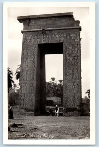 Karnak Egypt Postcard Ptolomey Gateway Carved Stone Arch c1930's RPPC Photo