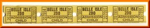 4-Vintage Belle Isle Zoo Tickets, Detroit, Michigan/MI, Child Admission