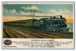 c1910's Twentieth Century Limited RR Train Between Chicago And New York Postcard