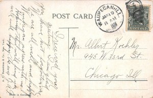 H76/ Waukegan Illinois Postcard c1910 Public Library Building 77