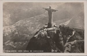 RPPC Postcard Rio de Janeiro Brazil Vista Aerea do Corcovado