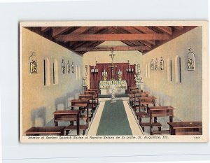 Postcard - Interior of Ancient Spanish Shrine of Nuestra Señora de la Leche - FL