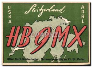 Old Postcard Telegraphie HB9MX Switzerland Kurt Bindschedler Schneebergstrass...