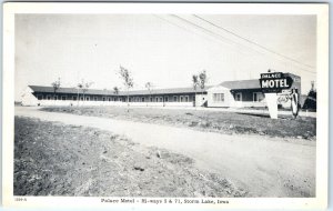 c1950s Storm Lake, IA Litho Photo Postcard Sign Portland Lithograph Hwy 5 71 A69