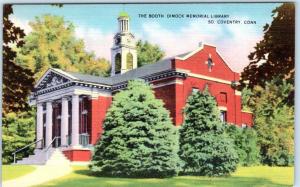 SOUTH COVENTRY, Connecticut  CT   BOOTH DIMOCK MEMORIAL LIBRARY c1940s  Postcard