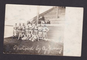 Early 1900's Rochester Minn Baseball Team Postcard RPPC Photoed by Cy Young