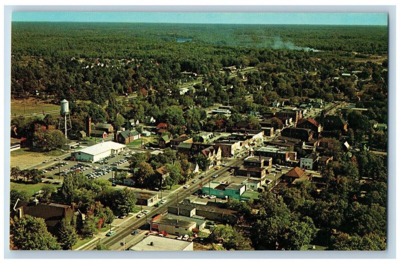 Gravenhurst Ontario Canada Postcard Bird's-eye View of Downtown c1950's