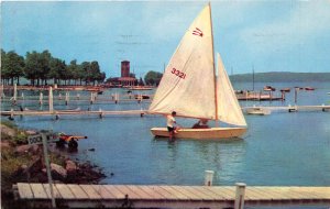 Chautauqua New York 1956 Postcard Shore Line & Miller Bell Chautauqua Lake