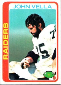 1978 Topps Football Card John Vella Oakland Raiders sk7410