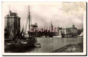 Old Postcard La Rochelle harbor Boats