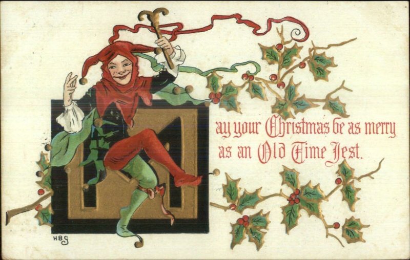 Christmas - Dancing Jester HBG Griggs c1910 Postcard