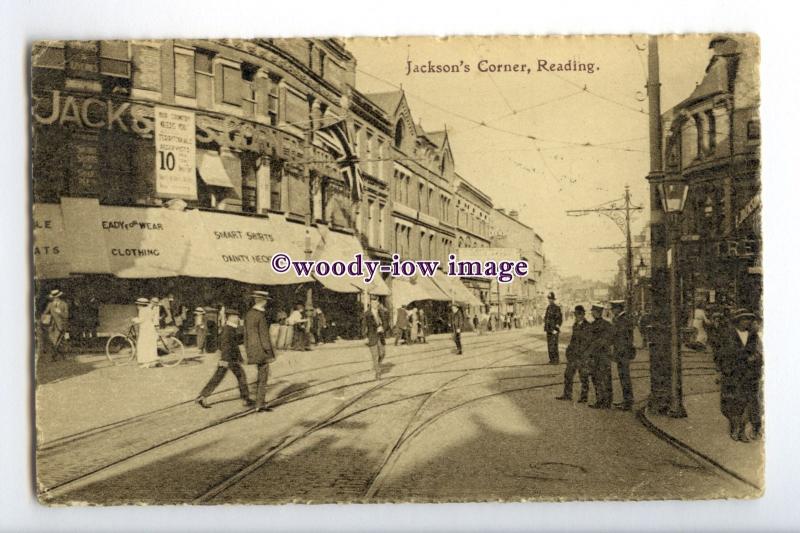 tq2798 - Berks - Early Jackson's Corner Store and Shops, in Reading - Postcard